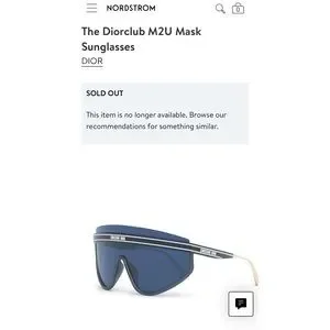 NWT! Diorclub M2U Mask Sunglasses - Blue 0400015448057_SHINYBLUE?wid=  main image 4